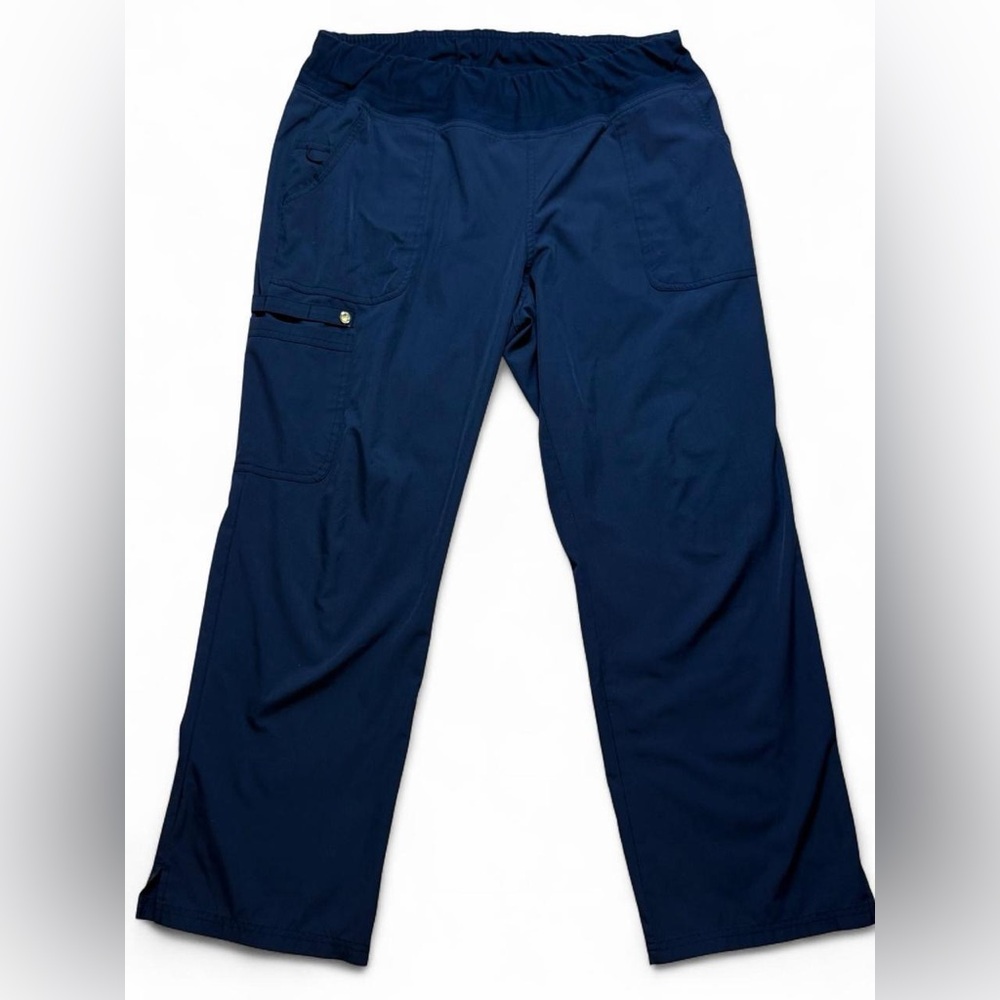 Women’s Elle Navy Blue Straight-Leg Scrub Pants – Size L Petite
